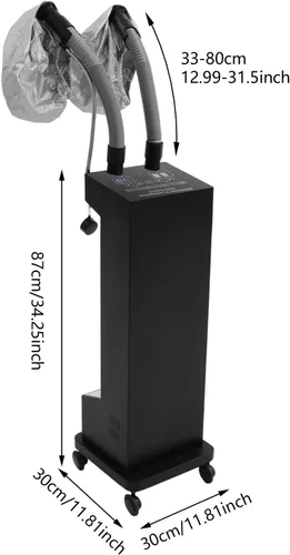 Miniatura 9 de DNYSYSJ Secador de pelo con capucha, soporte profesional para secador de pelo con 5 modos y temporizador ajustable, capó de salón con capucha y Negro