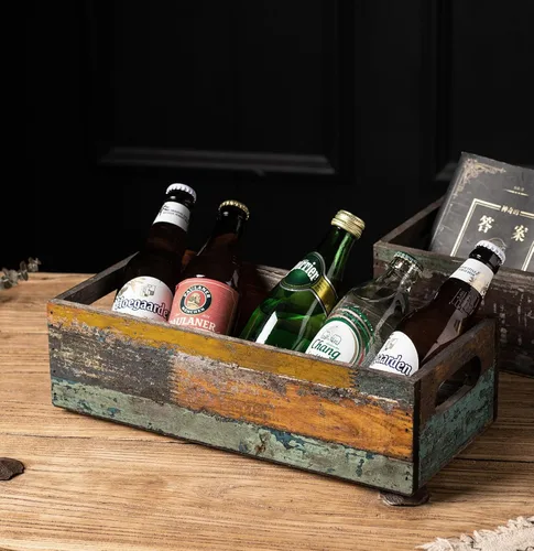 Miniatura 4 de TIMRIS Caja de almacenamiento de madera envejecida de granja, caja de decoración rústica para baño, cesta decorativa para tanque de inodoro Nice