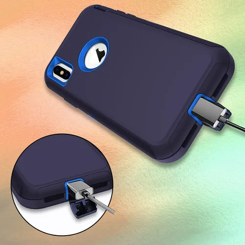 Miniatura 5 de I-HONVA Funda para iPhone Xs Max, a prueba de golpes, a prueba de polvo y caídas, 3 capas de protección de cuerpo completo
