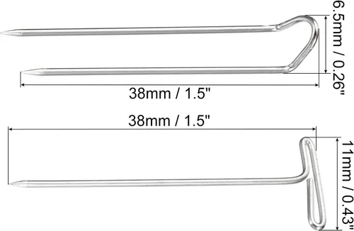 Miniatura 2 de PATIKIL Juego de alfileres de costura, 100 piezas de pasadores de acero inoxidable con pasador en T de 1.5 pulgadas y pasadores en U de 1.5 pulgadas