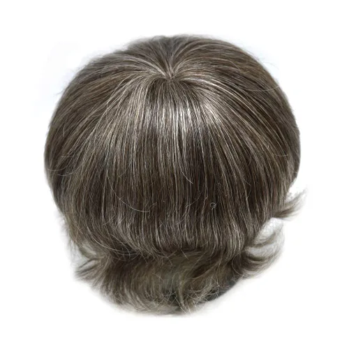 Miniatura 161 de Toupee para hombres nudos blanqueados hombres toupee hairpieces europeo virgen sistema de reemplazo de cabello humano suave encaje francés hombres