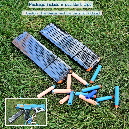 Miniatura 6 de Paquete de 2 cargadores de clip de recarga rápida de 18 dardos para Nerf N-Strike Elite Series (negro)