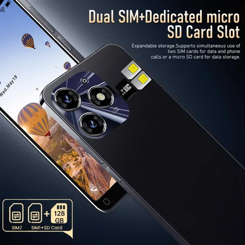 Miniatura 2 de Teléfono móvil 3G, pantalla de 5.0 pulgadas, sistema operativo Android 9.0, 16 GB ROM (SD a 128 GB), cámaras duales Dual SIM, teléfonos celulares