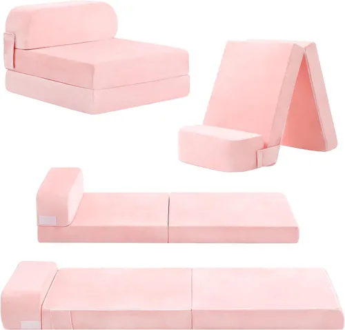 Miniatura 12 de Tiita Sofá cama plegable para niños, sofá cama plegable con funda extraíble, futón para niños, cama plegable para habitación de niños, sala