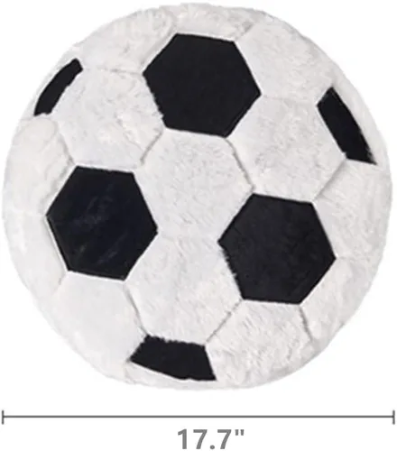 Miniatura 2 de Almohada de fútbol de 17.7 pulgadas, cojín de peluche suave, juguete deportivo suave y duradero, para decoración de sofá, habitación y cumpleaños
