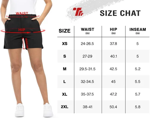 Miniatura 7 de TBMPOY Women's 5'' Golf Hiking Shorts Quick Dry with 5 Pockets Stretch Athletic Casual Summer Trip Water Resistant