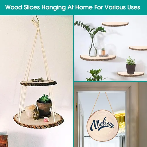 Miniatura 6 de Adrattnay 8 piezas de rebanadas de madera para centros de mesa de 10 a 12 pulgadas, círculos redondos de madera de Paulownia para centro de mesa