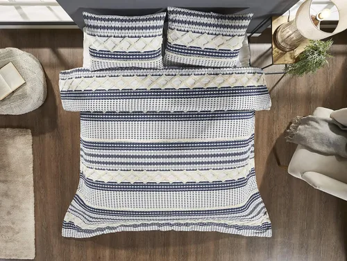 Miniatura 5 de Beatrice Home Fashions Agra - Juego de edredón de chenilla de algodón de 3 piezas, tamaño Queen, gris y blanco