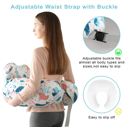Miniatura 5 de Almohada de lactancia BATTOP para lactancia materna, alimentación con biberón, almohadas de lactancia de talla grande con correa ajustable