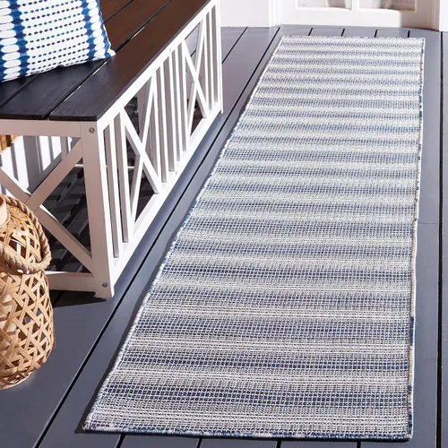 Miniatura 37 de SAFAVIEH Hampton Collection - Alfombra lavable para exteriores de 2 x 9 pies, color marfil y gris, no desprende pelusa y fácil de limpiar, ideal