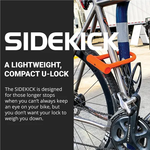 Miniatura 2 de OTTOLOCK Sidekick Compact U-Lock Candado de bicicleta ligero recubierto de silicona (negro) candados para bicicleta