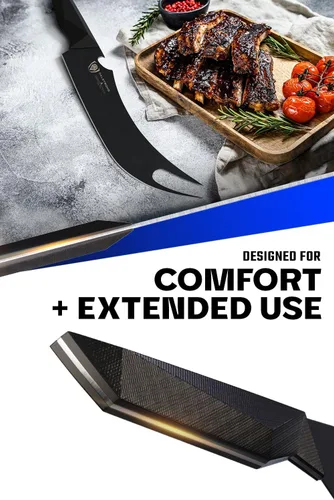 Miniatura 5 de Dalstrong BBQ Pitmaster - Cuchillo para carne de 9 pulgadas, serie Shadow Black, recubierto de nitruro de titanio negro, alto contenido de carbono
