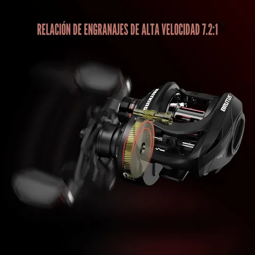 Miniatura 6 de KastKing Carrete de pesca Brutus Baitcasting, marco de grafito, relación de engranajes 7.2:1, rodamientos de bolas de acero inoxidable blindados