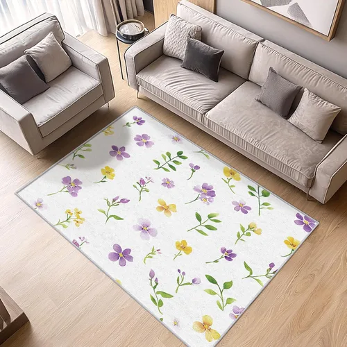 Miniatura 14 de Alfombra retro floral de 2 x 3 pulgadas, lavable de los años 60 y 70, alfombras hippie para entrada, dormitorio, cocina, alfombra de área de flores