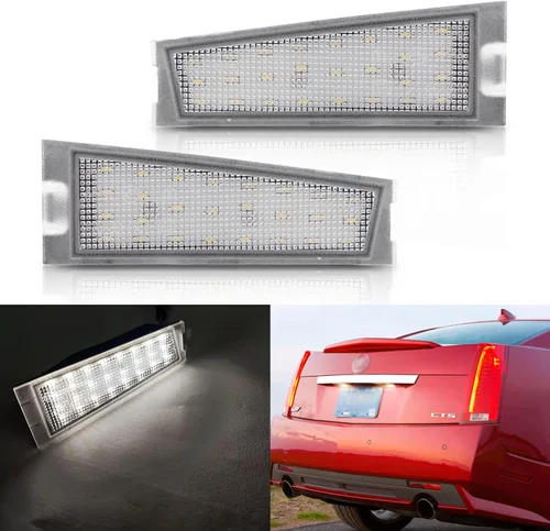 Miniatura 6 de Conjunto de luz LED para placa de matrícula para Cadillac CTS CTS-V Sedán 2008 2009 2010, reemplazo de lámpara de matrícula OEM 6000K xenón blanco