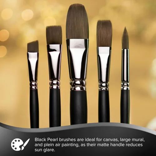 Miniatura 5 de Silver Brush 6401-6 Black Pearl Mightlon - Cepillo sintético de mango largo, plano, tamaño 6