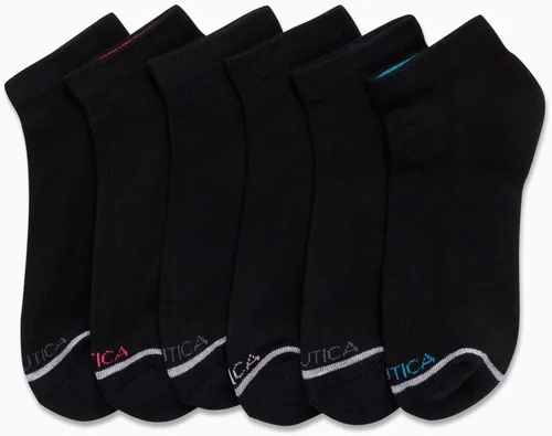 Miniatura 3 de Nautica Calcetines deportivos cómodos acolchados de corte cuarto para mujer con control de humedad paquete de 6