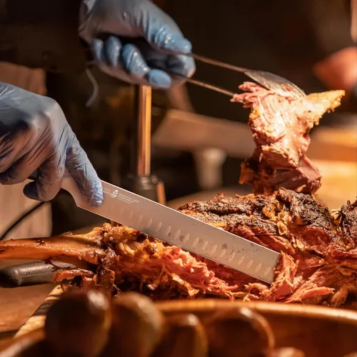 Miniatura 2 de TUO Cuchillo de trinchar, cuchillo de pechuga de 12 pulgadas para cortar carne ahumada, rebanar a través del asado, acero alemán de alto carbono