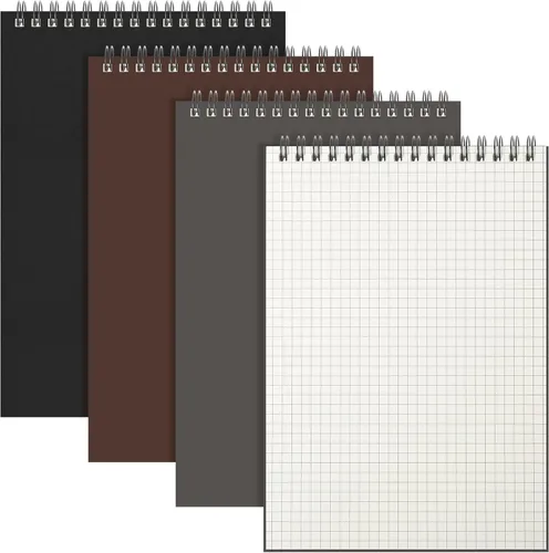 Miniatura 9 de Engrowtic Paquete de 1 bloc de notas en espiral de papel cuadriculado A5, bloc de notas encuadernado con alambre, bloc de notas de cuadrícula