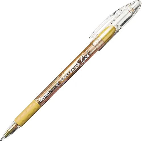 Miniatura 3 de Pentel Sunburst - Bolígrafo de gel metálico, línea media, tinta dorada y plateada permanente, paquete de 2 (K908MBP2XZ)