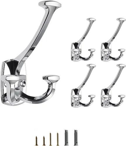 Miniatura 11 de Ganchos de latón antiguos grandes montados en la pared decorativos de doble cara resistentes para colgar abrigos, toallas, batas, bolsos, ganchos