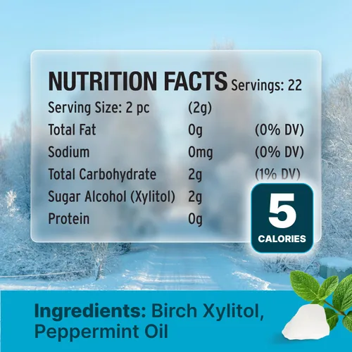 Miniatura 2 de SNØ - Chips de caramelo de xilitol de menta piperita Apoyo para la salud oral Xilitol de abedul puro Sin azúcar, bajo en carbohidratos, apto