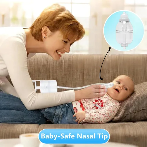 Miniatura 4 de Aspirador nasal para bebé, chupón de nariz de bebé, chupón de moco con bomba de mano, aspirador nasal para bebé con puntas de silicona