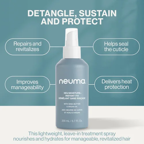Miniatura 7 de Neuma Neu Moisture - Spray de tratamiento capilar sin enjuague Spray desenredante con protección contra el calor Hidratación nutritiva