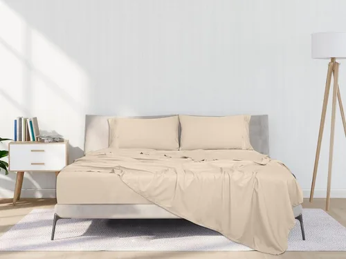 Miniatura 18 de ROYALE LINENS Juego de sábanas Cal King de 4 piezas, ropa de cama de microfibra suave cepillada de 1800 hilos, 1 sábana bajera, 1 sábana encimera, 2