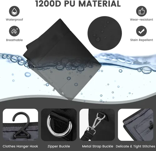 Miniatura 4 de Goplus Bolsa de mano para ropa, bolsa de viaje impermeable con compartimento para zapatos, correa de hombro desmontable, maleta 2 en 1, bolsa