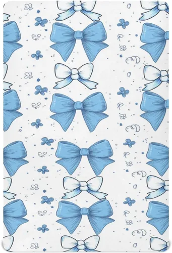 Miniatura 14 de Caikeny Fitted Crib Sheet for Boys Girls Watercoolr Xmas Tress Bow Star Baby Crib Sheets Bassinet Sheets Crib Mattress Bed Sheets for Toddler