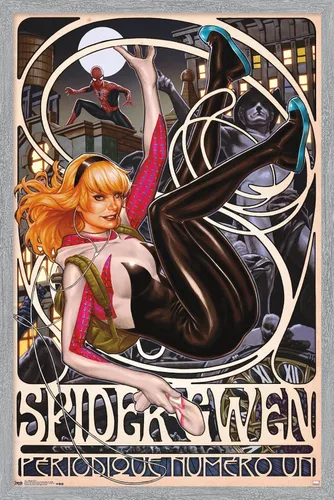 Miniatura 15 de Trends International Marvel Comics - Póster de pared de Spider-Gwen - Cover #1, 14.725 x 22.375 pulgadas, versión enmarcada de madera de granero