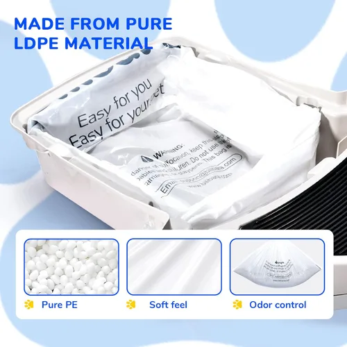 Miniatura 6 de Bolsa de arena compatible con cajas de arena para gatos 3 y 4, paquete de 60 – Bolsas de basura extra gruesas para autolimpieza de cajas de arena