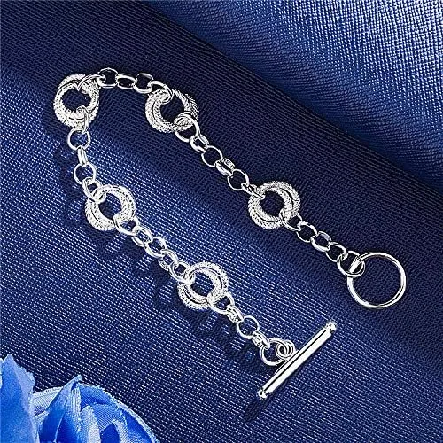 Miniatura 4 de Audofihy Pulseras con dijes para mujer, pulseras de plata de ley para mujer