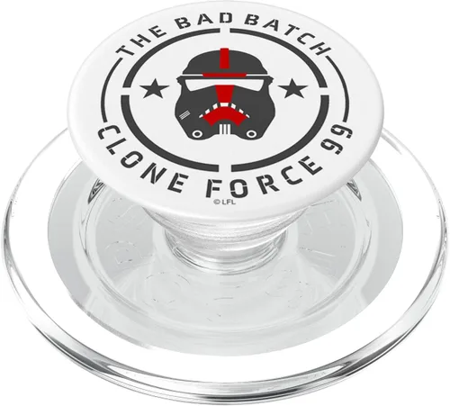 Star Wars: Bad Batch Clone Force 99 Casco rojo y gris PopSockets MagSafe PopGrip para iPhone