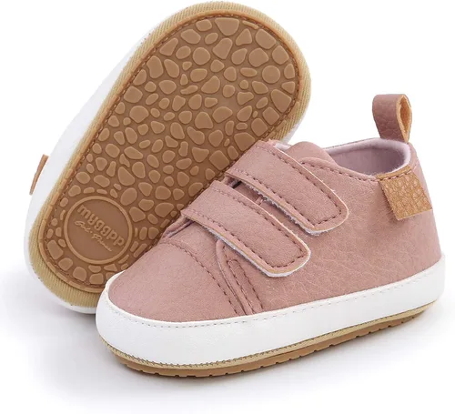 SOFMUO Zapatos deportivos de piel sintética para bebés, niños y niñas, con suela de goma suave, mocasines Oxford para recién nacidos,