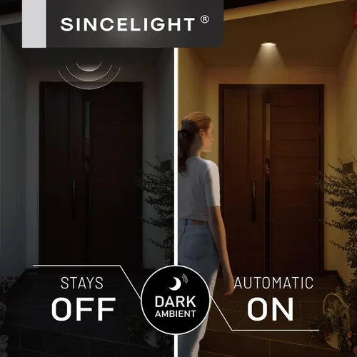 Miniatura 3 de SINCELIGHT Bombilla LED con sensor de movimiento de 9 W con base E26, PIR activada por movimiento en la oscuridad, encendido/apagado automático por