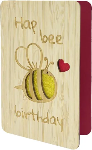 Miniatura 17 de Tarjeta de felicitación de feliz cumpleaños número 21, tarjeta de cumpleaños hecha a mano, tarjetas de felicitación de madera, tarjeta de cumpleaños