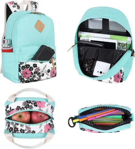 Miniatura 5 de Bluboon - Mochilas de lona 3 en 1 para niñas y adolescentes, juego de mochilas