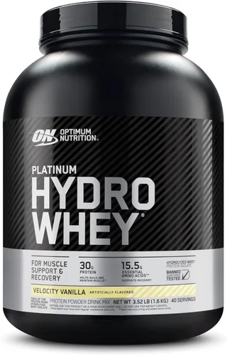 Optimum Nutrition Platinum Hydrowhey Proteína en polvo, 100% hidrolizado aislado de suero en polvo, sabor: Velocity Vanilla, 3.5 libras (el embalaje