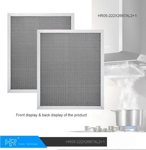 Miniatura 2 de HR 97007696 Huare - Filtro de campana extractora 2 en 1 de 8.75 x 10.5 pulgadas, malla de aluminio con filtro de campana extractora de carbón
