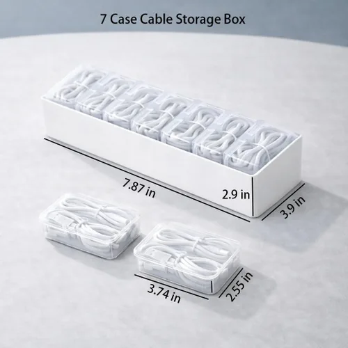 Miniatura 8 de KUGUA - Juego de 2 cajas organizadoras de cables con 7 y 11 fundas transparentes para cables de carga, cargadores, auriculares y accesorios
