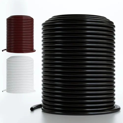 DBR Tech® Tubo de riego por goteo de 1/4, 100 pies, manguera flexible de riego por goteo de plástico PVC para jardinería, nebulización, hidroponía y