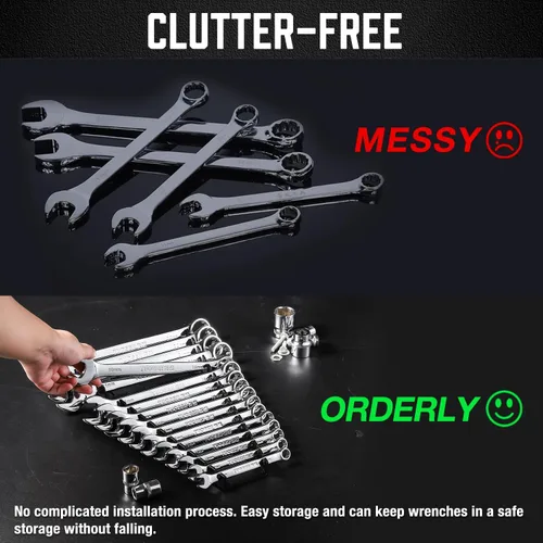 Miniatura 6 de ALOANES Organizador de llaves de plástico ABS de 32 ranuras, organizador de llaves colgantes estándar para caja de herramientas y pared, compatible