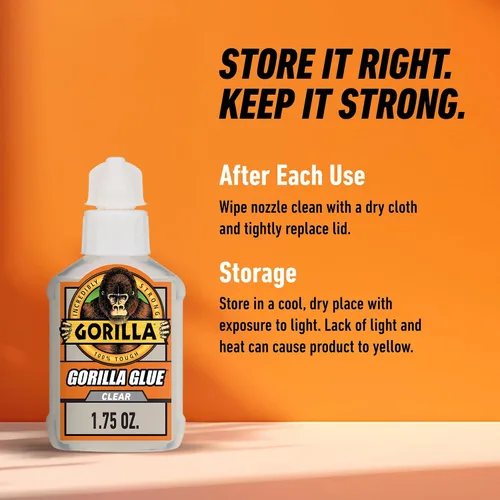 Miniatura 7 de Gorilla - Pegamento transparente, botella de 1.75 onzas (paquete de 1) - Cristal claro, para todo uso y resistente al agua