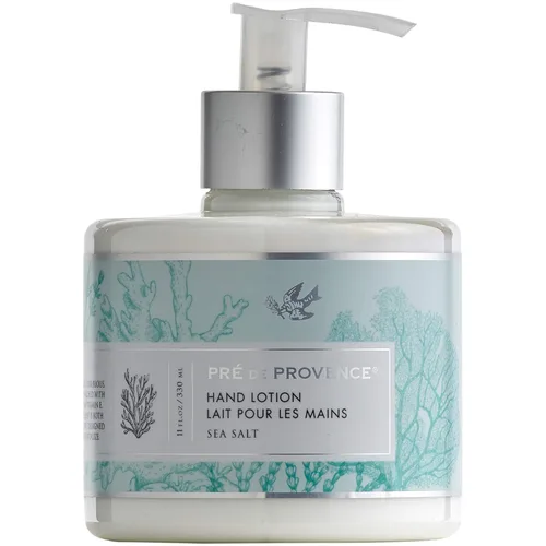 Pre de Provence Collection Loción de manos emoliente suave y sedosa enriquecida con manteca de karité, sal marina, 11 onzas líquidas