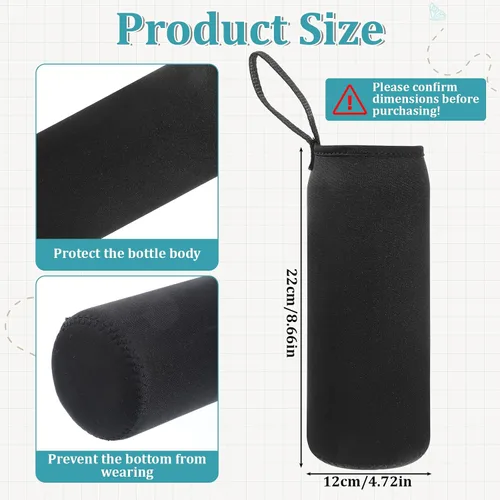 Miniatura 2 de 2 fundas para botella de agua, bolsa de transporte para botella de agua, 33.8 onzas, portátil, gruesa, aislada, funda protectora de neopreno