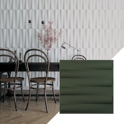 Ekena Millwork 19 5/8 pulgadas de ancho x 19 5/8 pulgadas de alto, Naomi EnduraWall decorativo 3D panel de pared, Satin Hunt Club Verde (cubre 2.67