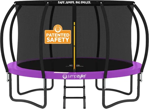 Miniatura 11 de Jumpzylla - Cama elástica recreativa para niños, con red de seguridad, escalera y revestimiento antioxidante, de 8, 10, 12, 14, 15 y 16 pies