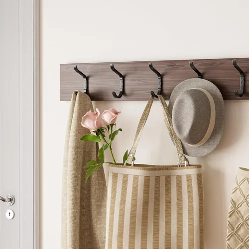 Miniatura 6 de Paquete de 12 ganchos de pared para colgar abrigos/toallas, colgador de pared para mochila, ropa, sombrero, bolso y puerta, armario, baño